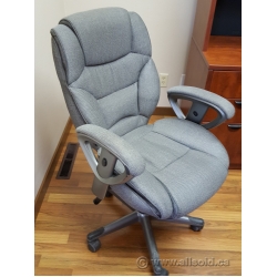 Grey High Back Adjustable Rolling Task Chair with Arms